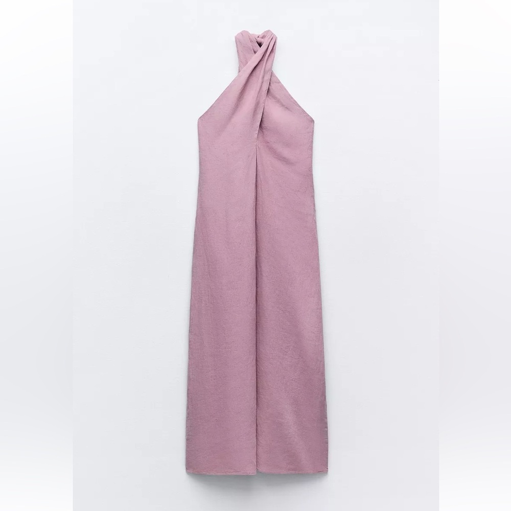 NWT Zara Linen Halter Dress